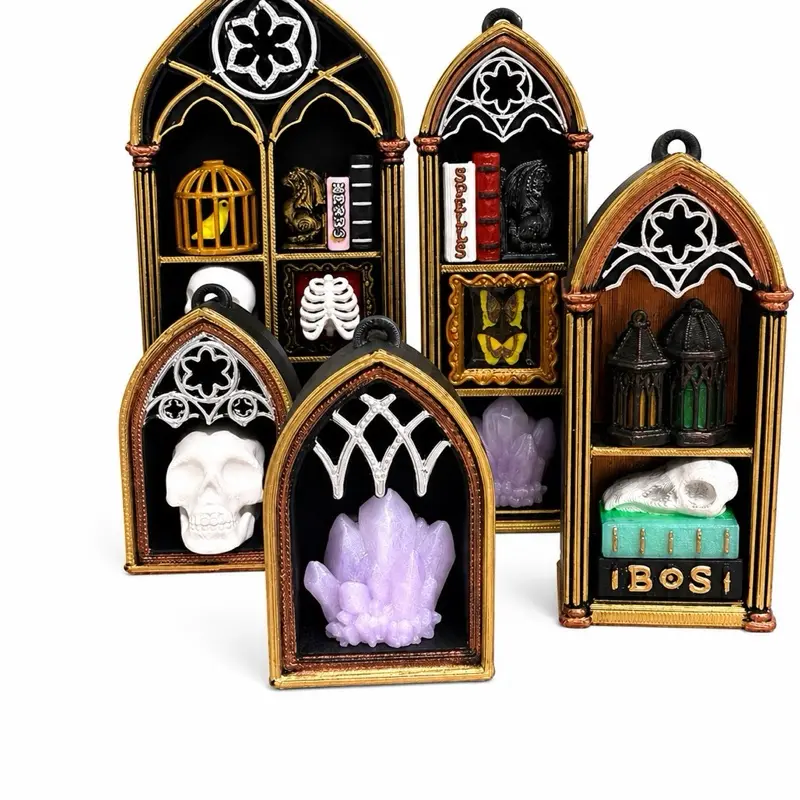 Gothic Bookshelf & Coffin Clickers