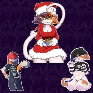 Meowskull Freaks Christmas Sticker Pack – Edgy Indie Cartoon Vinyl Stickers for Laptops, Water Bottles & Journals