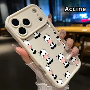 Compatible for  iPhone 17 Pro Max 16 Plus 15 14 13 12 11 XR Air E Case Cute Cow Pattern All Coverage Anti-Fall Durable Protective Softcase Gift for Boy