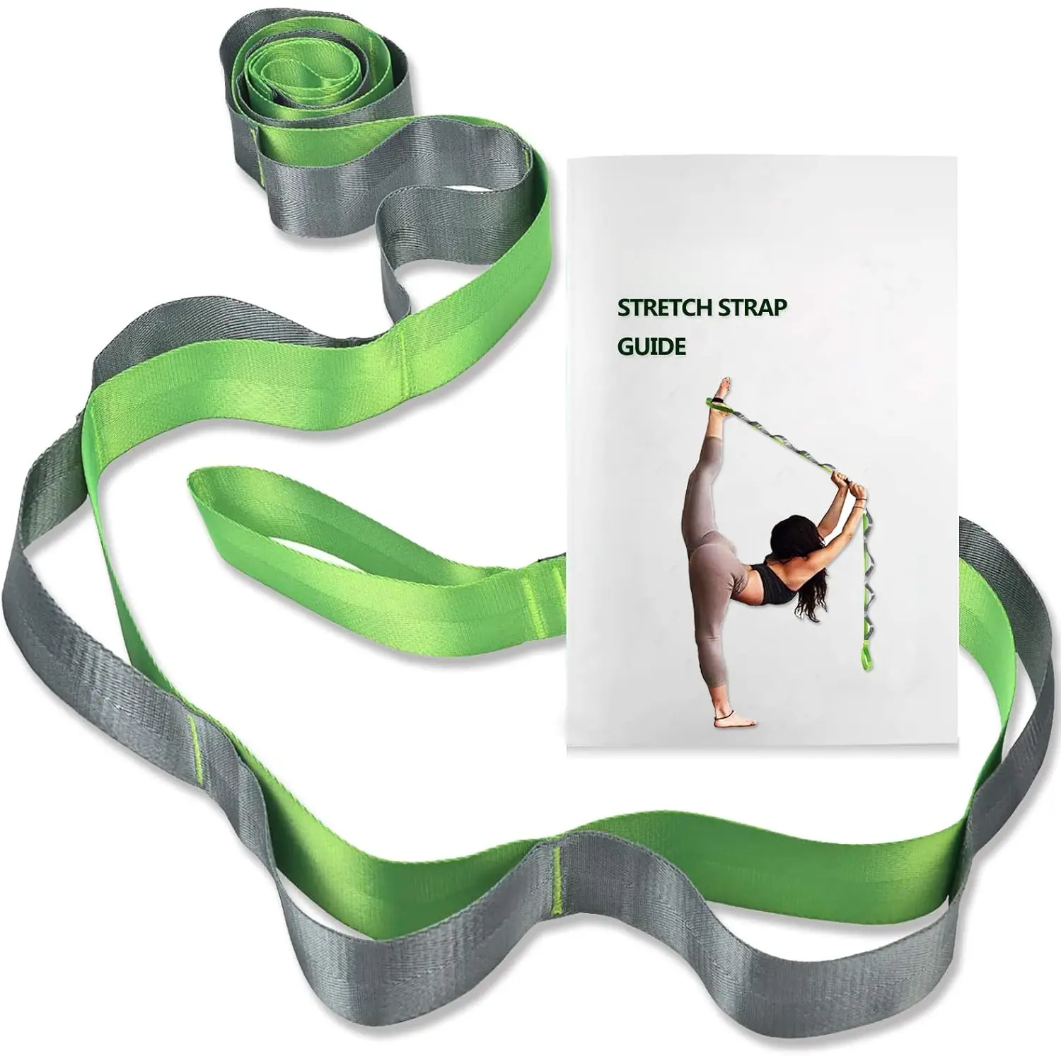 Yoga Straps Stretching Strap with 12 Loops Workout Poster, Straps for Stretching Physical  Equipment Long Stretch Out Bands for Exercise, Pilates and Gymnastics for Women Men