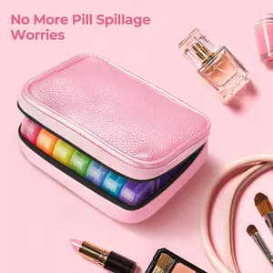 Weekly Pill Organizer, 7 Days Pill Box with Removable Individual Pill Containers, Portable Pill Storage Box for Travel