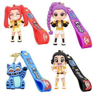 4pcs KPOP Keychain, Tiger Character PVC Figure Keychain, Cute Harajuku Style Key Ring for Kids & Fans ChristmasGift