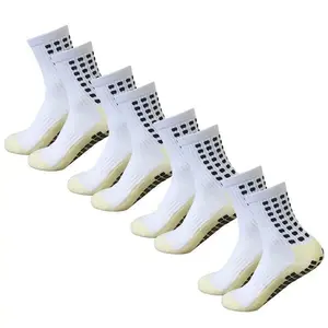 Men's Football Socks with Non-Slip Grip Pads for Football Basketball Sports 4 Pairs Comfortable & Durable