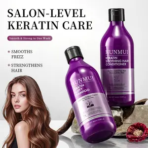 Keratin Shampoo and Conditioner Set, 2 Pieces, Moisturizing Hair Care for Dry Damaged Hair, Unisex Hydrating Cleanser, Multi-Pack