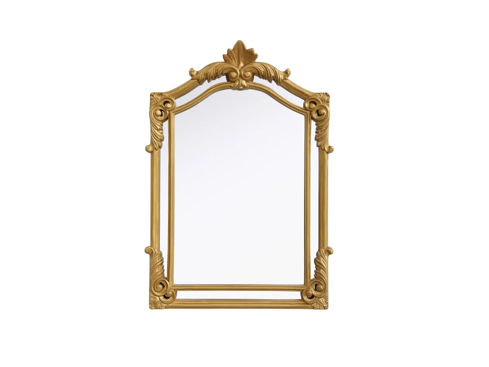212 MAIN Madeline Series Classic Bold Gold Wall-Mount Mirror - 25.5x36" Antique Rectangle Hanging Metal-Resin Frame, Hand-Painted Iron Home Decor for Kitchen/Bath (MR7A2636GF)