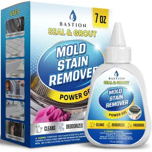 Mold Stain Remover Power Gel Cleaner Heavy Duty Cleaning Solution for Front Loader Washing Machine Seal, Bathroom Grout, Shower, Caulk (7 fl oz)