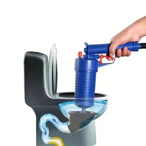 Toilet Plunger Set with 4 Sized Suckers, High Pressure Air Drain Blaster Gun, Drain Clog Remover Tool for Bathroom Kitchen