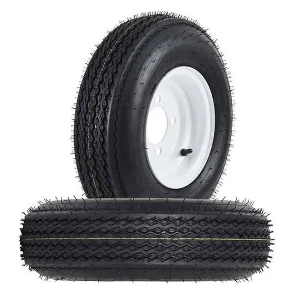 Garvee Upgraded 2PCS 4.80-8 480-8 4.80X8 Utility Boat Trailer Tires with 8" Rims 4 Lug 6 Ply US