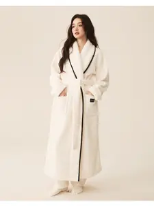 Arssm Women Plush Bathrobe Long Fleece Robe Ultra Soft Spa Robe Fluffy Hotel Style House Robe Warm Winter Loungewear After Shower Self Care Gift for Her