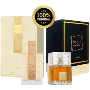 (Bundle) Lattafa Perfumes Angham & Lattafa Perfumes Khamrah Combo Multipack 3.4oz 100ml each EDP Long Lasting Fragrance Cologne Scent