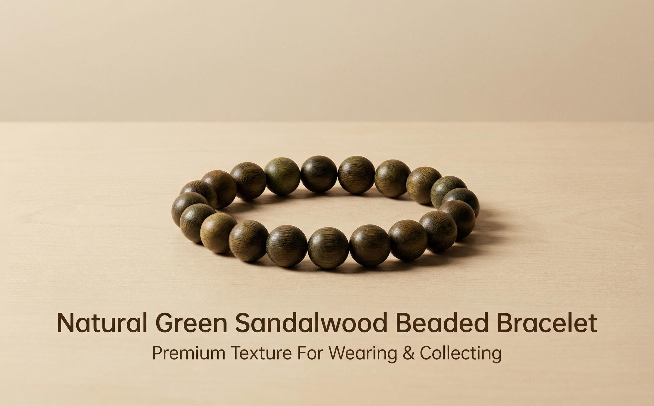 Hoexe Green Sandalwood Bracelet Trendy Fashion Elegant Portable Durable Nice Special-Interest Design Bracelet