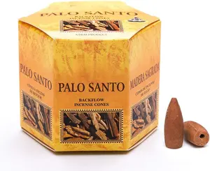 Palo Santo Backflow Incense Cones – 20 Aromatherapy Cones| Long Lasting 40 Min Burn(Single Cone)| for Spa, Yoga, Reiki, Meditation, Healing, Relaxation & Home Fragrance
