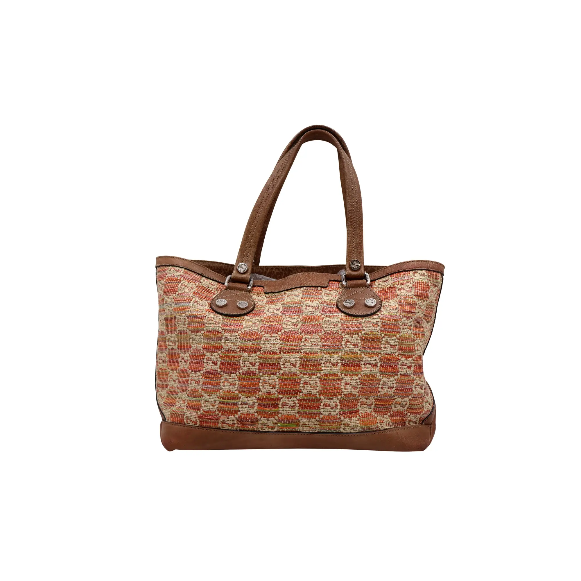 Pre-owned GUCCI canvas Tote Bags Woven GG Sunset Tote Bag (4900000208238)
