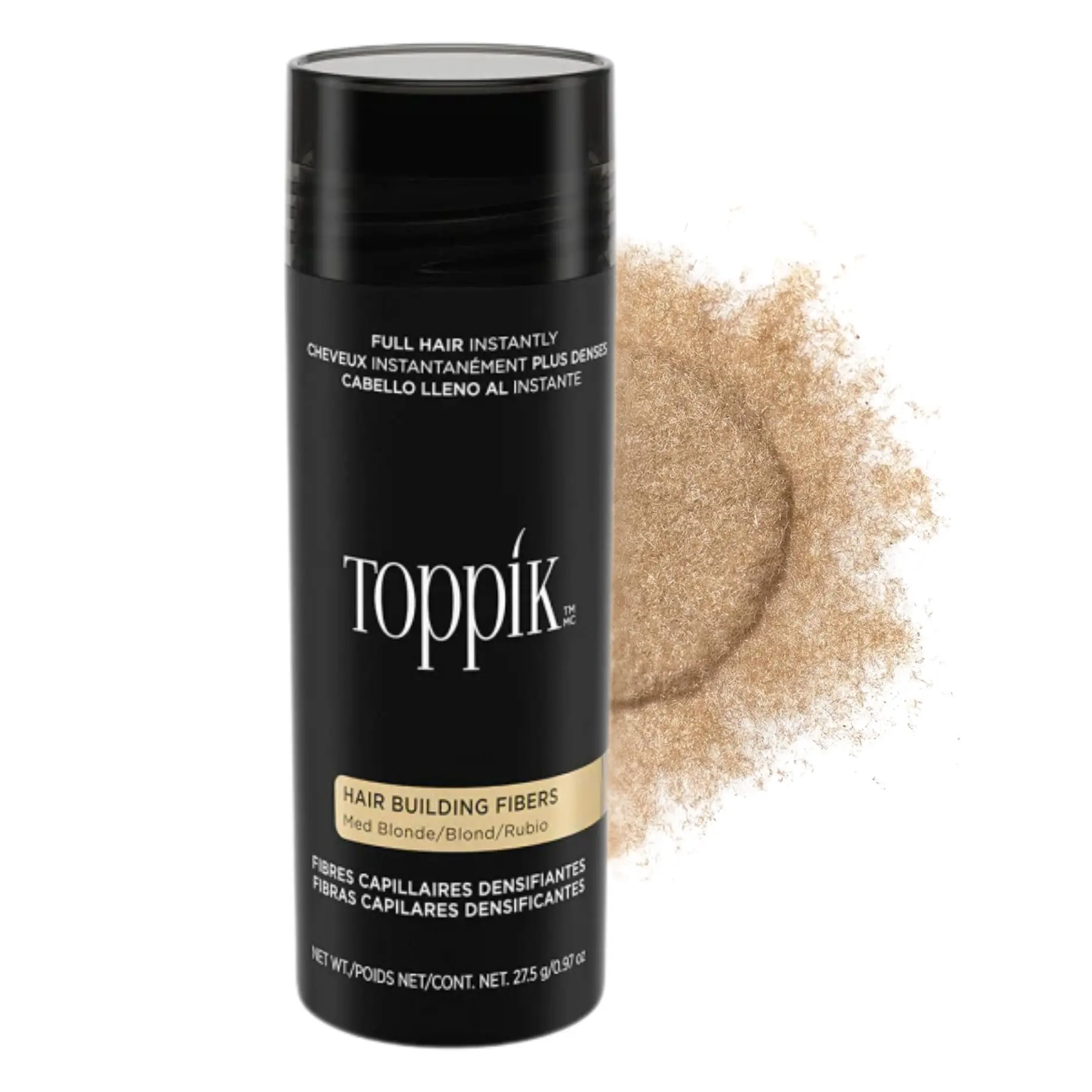 Toppik Hair Building Fibers, MEDIUM BLONDE, Large (27.5g), Fill In Fine or Thinning Hair Instantly Thicker, Fuller Looking Hair
