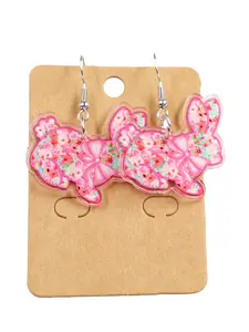 Cute Flower Bunny Acrylic Earrings for Women, Perfect for Holidays and Gifts, Valentine's Day and Easter Gift, Lightweight Durable
