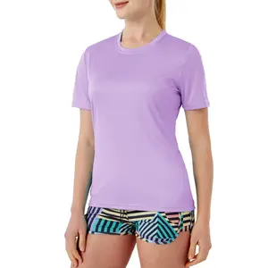 SG Edge Women's UPF 50+ Short Sleeve Rashguard Quick Dry Sun Shirt for Hiking Camping Workout, Crew Neck Sun Protection Swim Shirt