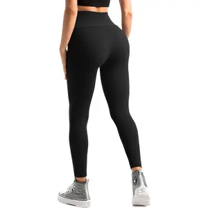 Women's High-Waisted Athleisure Fitness Leggings - Stretch Fabric Activewear, Soft, Machine Washable, Multi-Size, All-Season, Elastic Waistband, Body Shaping, Booty Lift, Ideal for Workout, Daily Wear, High Waist Leggings, Plus Size Leggings
