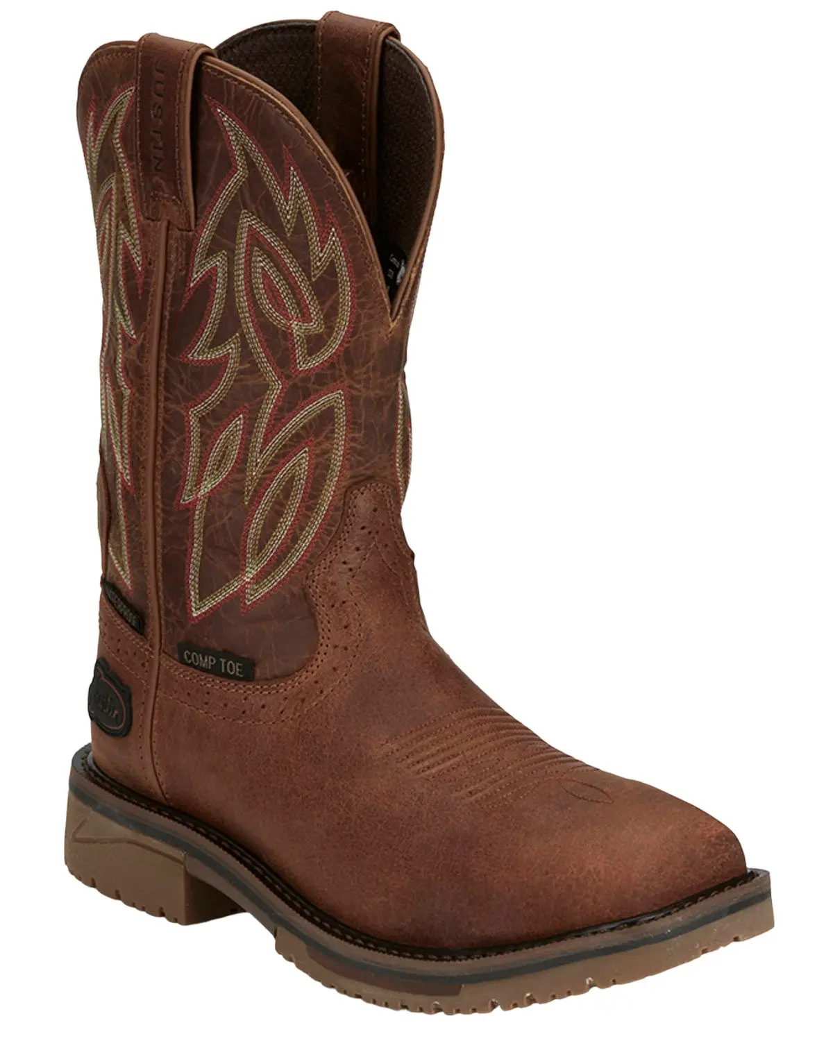 Justin Men's Men'S Broncy Waterproof Western Work Boot Composite Toe - Se4752