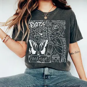 [ SALE UP TO 48% ] Comfort Colors Paramore Doodle Art T-shirt, Vintage Style Paramore Album Lyrics Merch Tee, Retro Paramore Tattoo Tour 2023, Love
