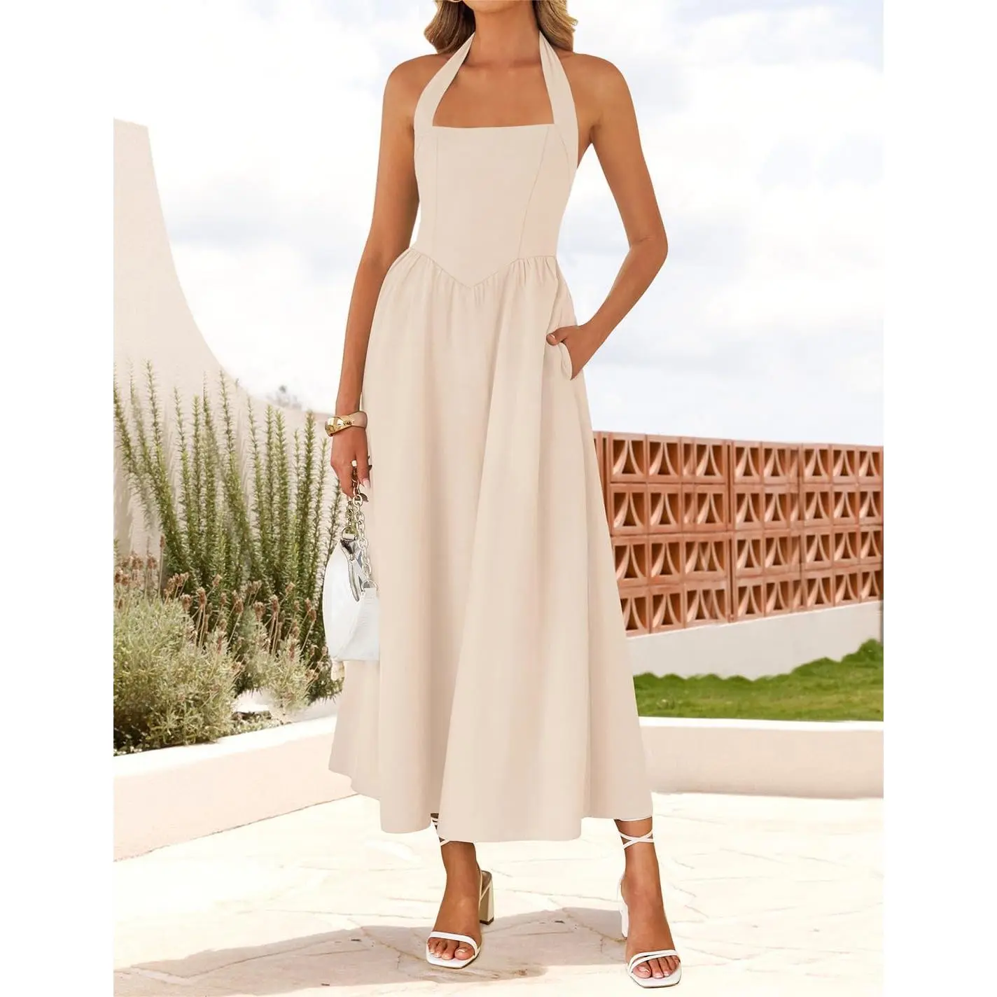 Women's Summer Sleeveless Halter Midi Dress 2026 Off Shoulder High Waist Flowy Beach Wedding Guest Long Dresses - TikTok Shop Women's Summer Sleeveless Halter Midi Dress 2026 Off Shoulder High Waist Flowy Beach Wedding Guest Long Dresses - TikTok Shop