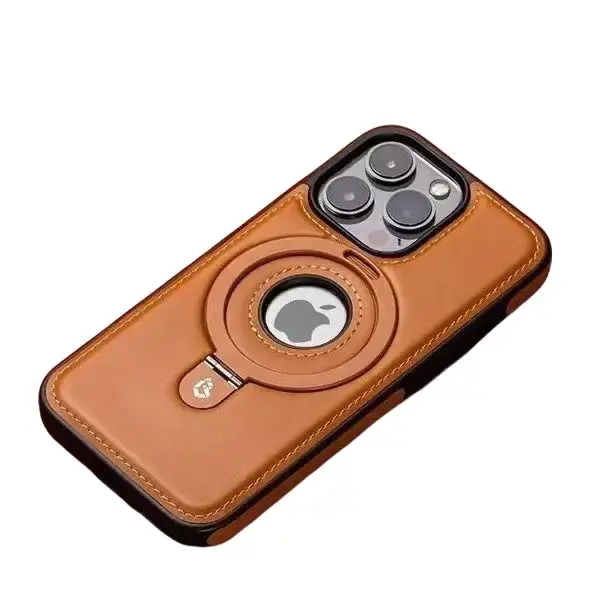 Lamb Skin TPU Magnetic Phone Case with Built-in Stand, Customized Multi-Model Plain Protective Accessory Compatible with iPhone 16 Pro Max, 15 Plus, 14, 14 Plus, 13, 12