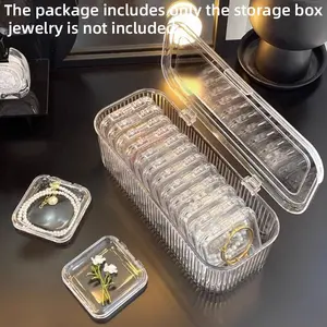 Large Box + 14 Small Transparent Wearable Nail Storage Boxes, Bracelet and Bangle Desktop Organizer, Manicure Display Case, Jewelry Holder
