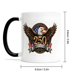 Freedom 250 Years Mug 11OZ USA Eagle Print Semiquincentennial Souvenir (1776-2026), Memorial Day America Celebration Party Gift Souvenir