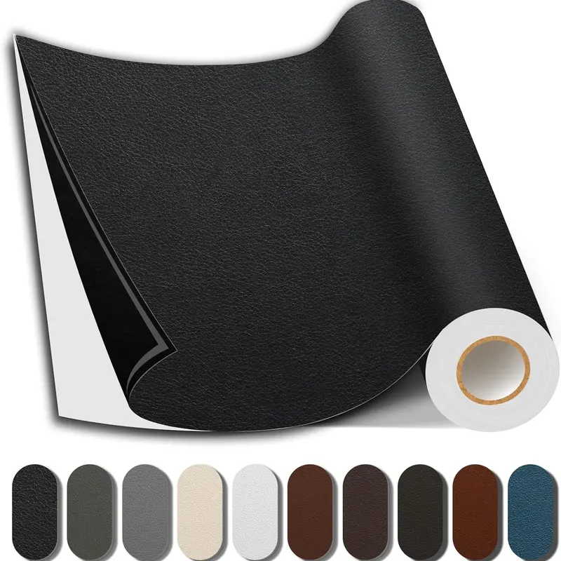 PU Leather Repair Patch Roll Tube - 1 Roll, 20in×54in, Cuttable S/M/L Sizes, No Smell Adhesive, Waterproof Sealant, Eco-Friendly, Durable, Quick & Easy Fix, Conforms to Uneven Surfaces, Curling-Free Hole Coverage, for Home Leather Products & Car Seats