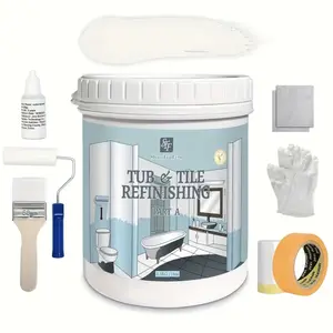 Ceramic Paint Kit for Bathtubs & Tiles, Includes Tools. Applicable to Ceramics,sinks, Countertops and Ceramics Floor Wall