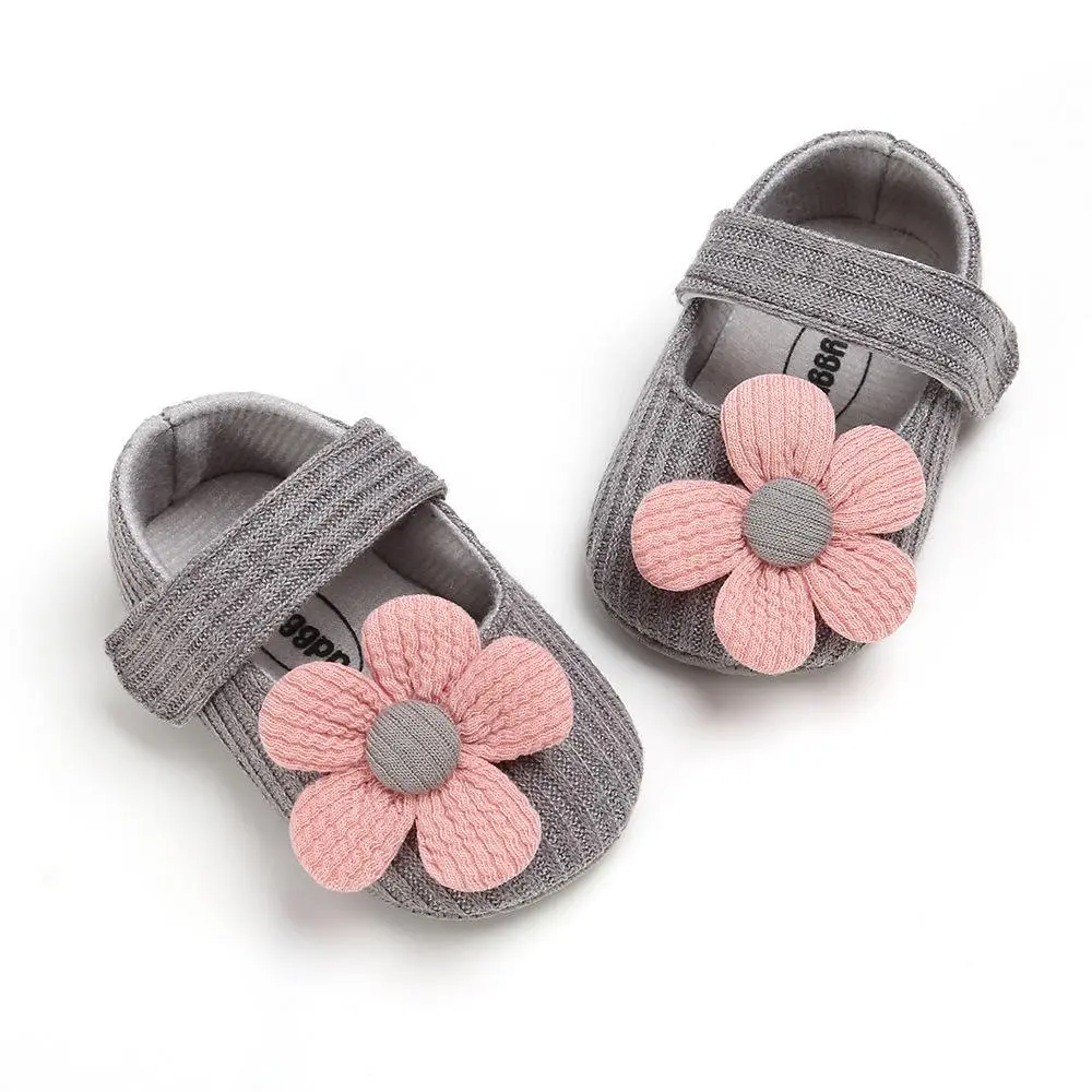 Toddler-Friendly Baby Girls Prewalker Shoes - Printed Cotton Floral Flats, Soft Non-Slip Rubber Sole, 1Pair Summer Footwear for 0-6m,6-12m,12-18m Infants, 0-18 Months, Toddler-Friendly Baby Girls Shoes