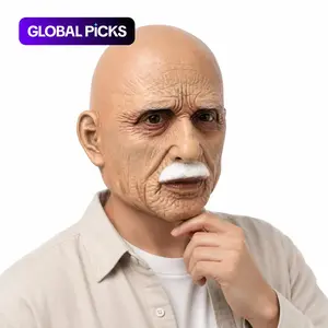 Old Man Mask, Bald Geezer Mask, Funny Man Face Cover, Realistic Mask, Halloween Party Supplies, Masquerade Props, Party Event Props, Roleplay Ornament #GLOBAL PICKS