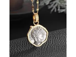 Myth Athena Owl Artemis Hecate Miraculous Medallion Double-Sided Coin Necklace,Greek Myth Queen Coin Medal Necklace For Women