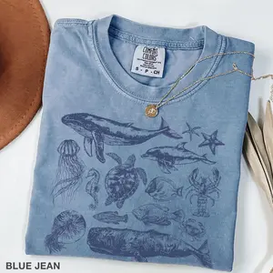 Vintage 90s Sea Animals Shirt, Comfort Colors Ocean Animals Shirt, Retro Sea Life Tee, Sea Animals Shirt, Vintage Fish Shirt
