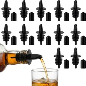12Pcs Precise Control Liquor Pour Spout, Multi-Purpose Bottle Pourers For Alcohol, Wine, Olive Oil, Syrup - Wine Aerator Pourer Dispenser For Bar & Kitchen
