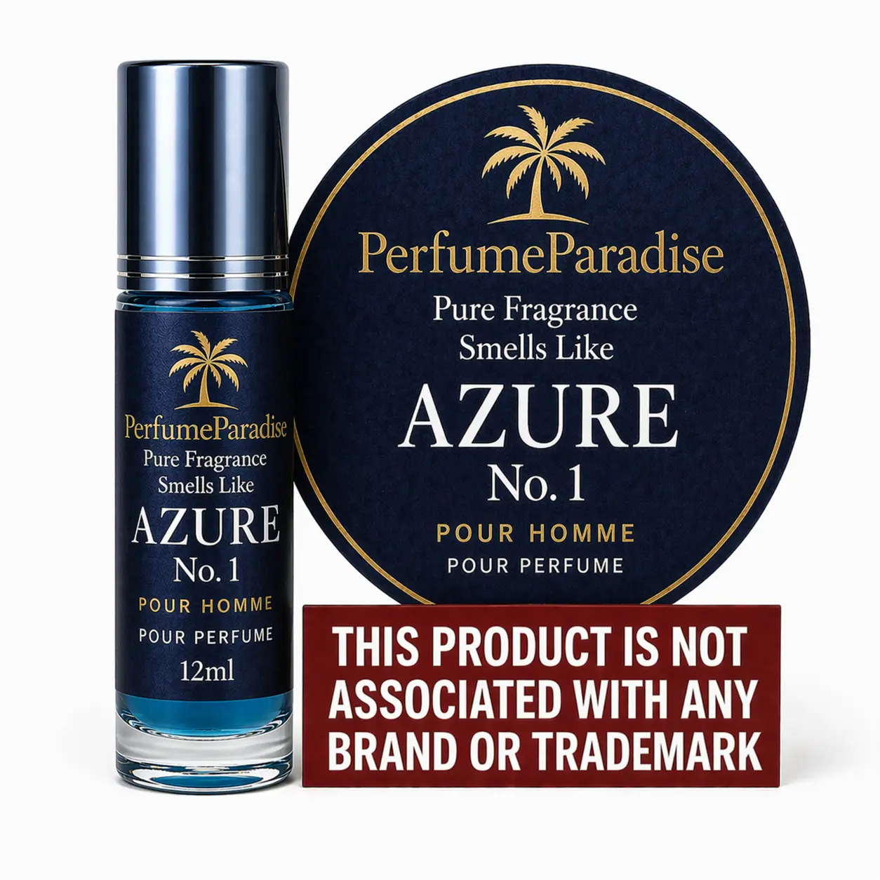 PERFUMEPARADISE Azure No. 1 Roll-On Scent Oil – 12ml Alcohol-Free Long-Lasting Oil-Based Fragrance | Travel-Friendly Roller Bottle