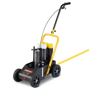 VEVOR Striping Line Marking Machine, 24 x 13 x 35.4 in, 4-Wheel, Heavy Duty Striping Line Marking Machine, Striping Line Machine with Adjustable Width, for Roads, Parking Lots, Sports Field, Black