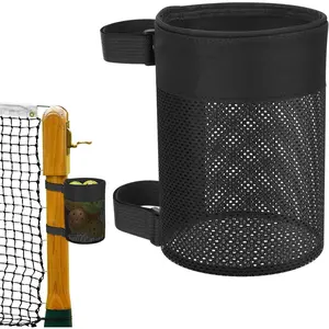 Pickleball Ball Holder Adjustable Hanging Bag for PickleBall Nets, Foldable Storage Basket Mesh Net Pouch for Holding 6 Balls