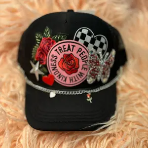 Trendy patch mid profile trucker hat