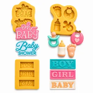 Baby shower silicone mold set 3 pieces