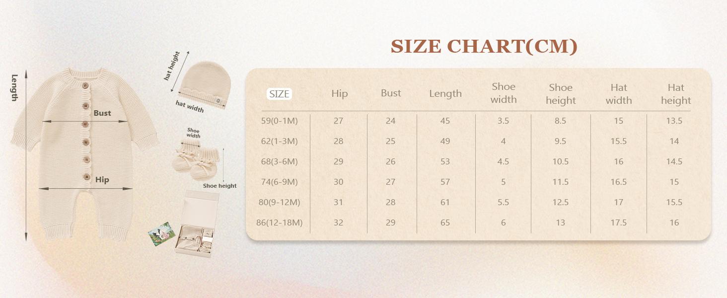Organic Cotton Baby Sweater Knit Romper Hat Booties 3 Piece Newborn Infant Set LongSleeve Cute Outfit Boy Girls Clothe
