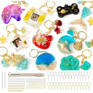 182 count  Molds  Kit for Keychains, 32 Cavities  Molds for Epoxy  Casting, Variety Shaped  Key Chain Molds Making Set DIY Ornaments Crafts Supplies