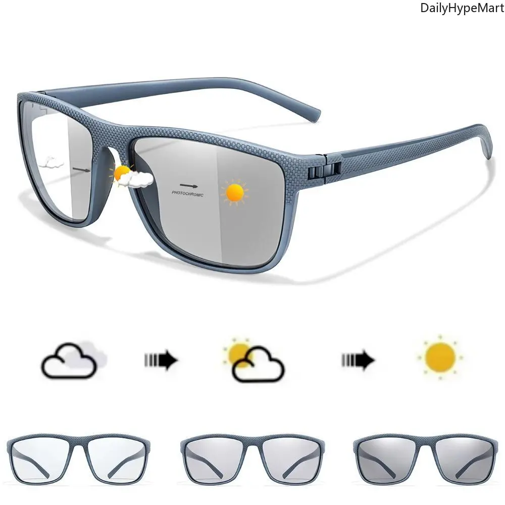 DailyHypeMart Polarized Photochromic Unisex Outdoor Cycling Eyewear - UV Protection Sports Sunglasses with Adaptive Lens Technology