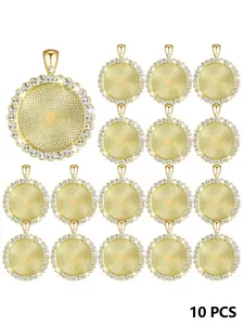 10 Piece Water Drill Edge Pendant Tray Set, Blank Arch Pendant Base, DIY Jewelry Making Supplies, Handmade Jewelry Projects, Exquisite Trendy Pendant