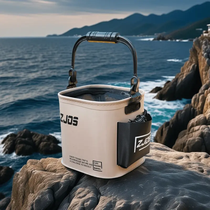 Foldable Fishing Bucket, 8L/ 13L Portable Fishing Water Pail, robustness&multi-functional, for Hiking/ Fishing/ Camping/ Traveling/ Boating with 5Meters Rope