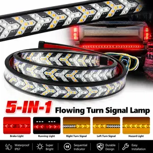 Car Truck LED Tailgate light Strip Turn Signal Lamp Flowing Dynamic Warning Brake Reverse Tail light Bar For Pickup 12-24V
