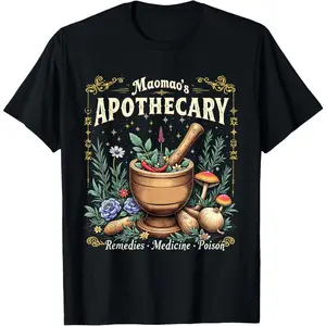 The Apothecary Diaries Cat's Apothecary Fantasy Herbal Magic Drinks Art Cotton T-Shirt Officially Licensed Fan-Favorite Art Merchandise