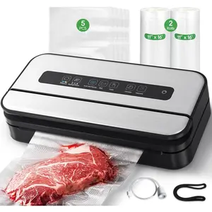 90Kpa Vacuum Sealer Machine,  Vacuum Sealer Machine Preservation Dry/Moist/Liquid Modes, Handle Locked Design, Built-in  and Includes 2Roll + 5 Bags