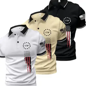 Men’s 2026 Fashion Cotton Short-Sleeve Turn-Down Collar Polo Shirt Set, available in multiple colors. Trendy, personalized American flag print design. Comfortable and skin-friendly, flattering for the figure. A premium selection chosen by discerning indiv