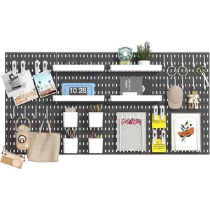 8-Pack 22"x44" Plastic Pegboard Panels Durable Modular Organizer Boards for Wall Storage, Garage, Workshop & Craft Room - Lightweight & Easy to Install