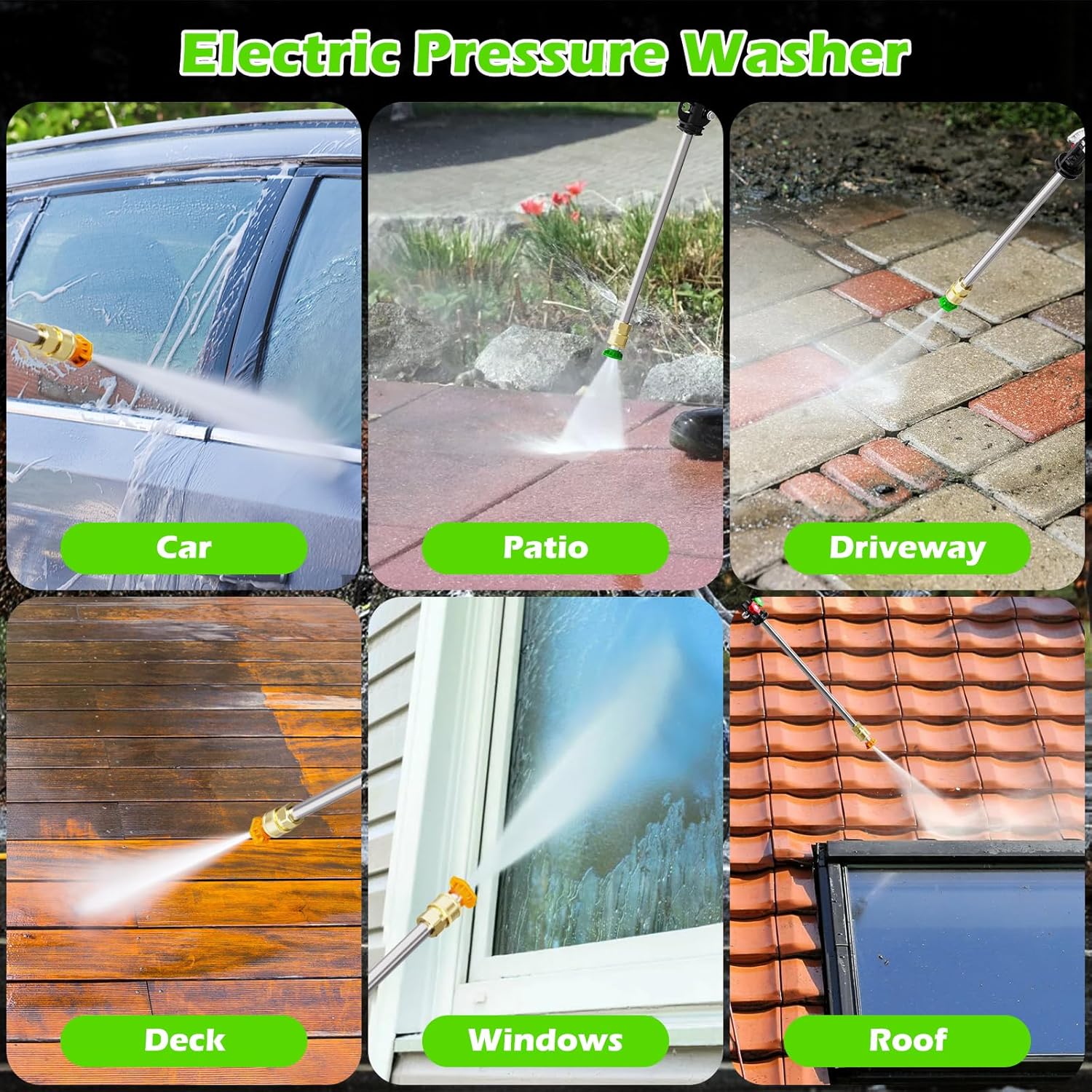 Pressure Washer -4800PSI with Anti-Tipping, 35FT Power Cord,Power Washer for Cars Fences Driveways Patios Home